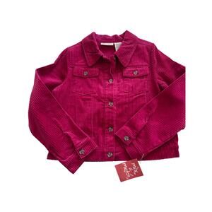 Cynthia Rowley 10/12 hot pink corduroy jacket 100 cotton nwt